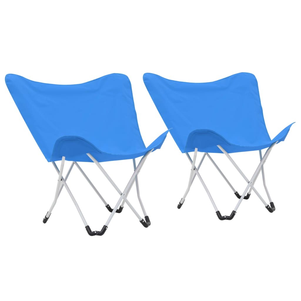 Butterfly Camping Chairs 2 pcs Foldable Blue